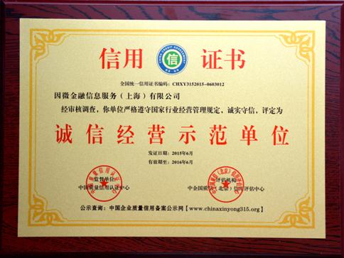 新融網榮膺誠信經營示范單位，企業信用評估獲權威認可